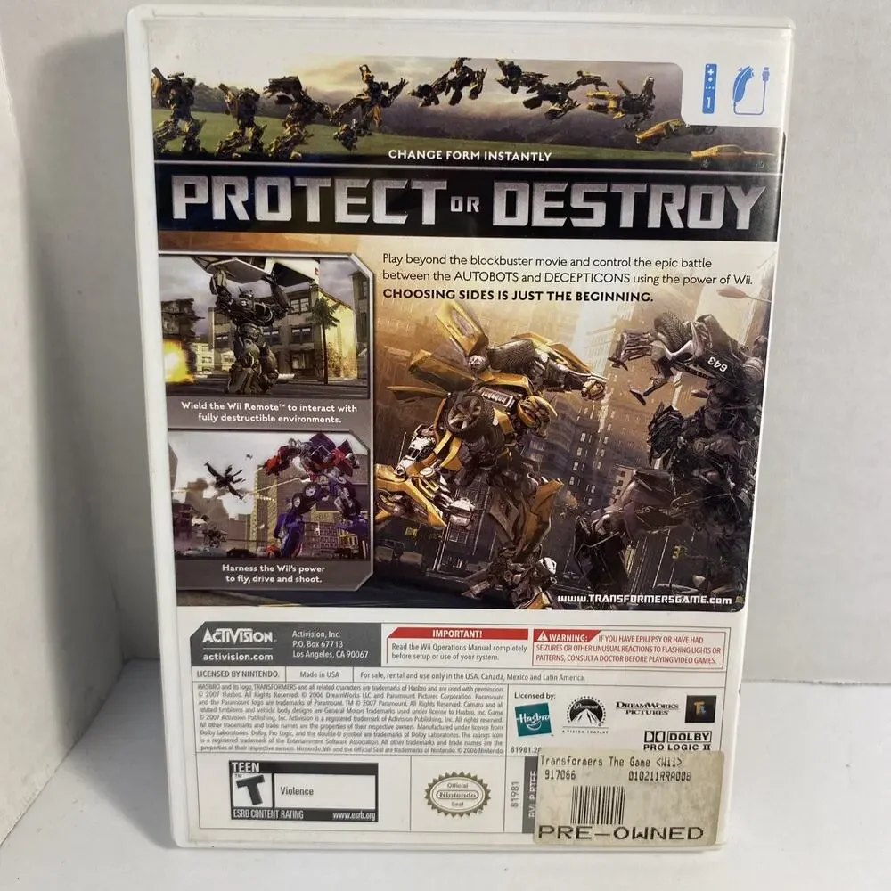 Transformers: The Game (Nintendo Wii, 2007)
